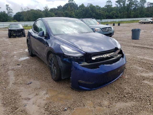 5YJYGAEEXMF190129 - 2021 TESLA MODEL Y Bleu photo 1