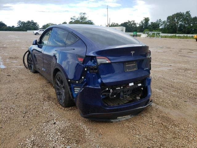 5YJYGAEEXMF190129 - 2021 TESLA MODEL Y Bleu photo 3