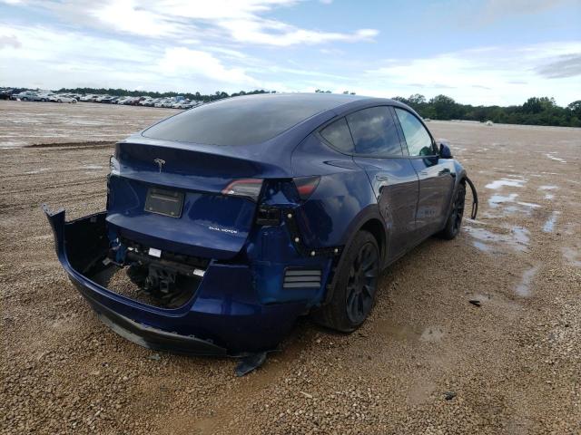 5YJYGAEEXMF190129 - 2021 TESLA MODEL Y Bleu photo 4