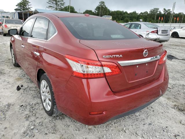 3N1AB7AP8FY289018 - 2015 NISSAN SENTRA S RED photo 3