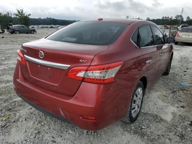 3N1AB7AP8FY289018 - 2015 NISSAN SENTRA S RED photo 4