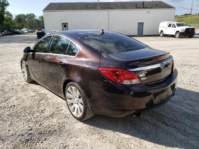 W04G15GV1B1066204 - 2011 BUICK REGAL CXL MAROON photo 3