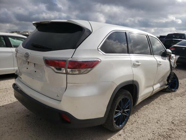 5TDZKRFH0GS183684 - 2016 TOYOTA HIGHLANDER WHITE photo 4