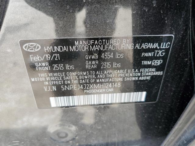 5NPEJ4J2XMH124148 - 2021 HYUNDAI SONATA SEL GRAY photo 10