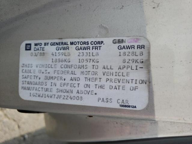 1G2WJ14W7JF224008 - 1988 PONTIAC GRAND PRIX WHITE photo 10