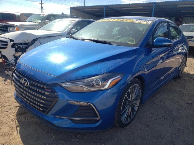 KMHD04LB4JU679590 - 2018 HYUNDAI ELANTRA SP BLUE photo 2