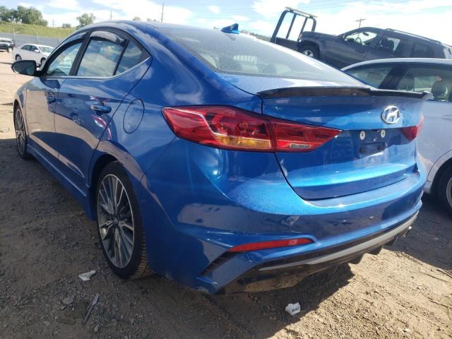 KMHD04LB4JU679590 - 2018 HYUNDAI ELANTRA SP BLUE photo 3