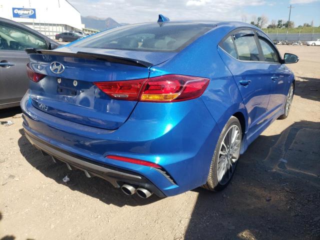 KMHD04LB4JU679590 - 2018 HYUNDAI ELANTRA SP BLUE photo 4