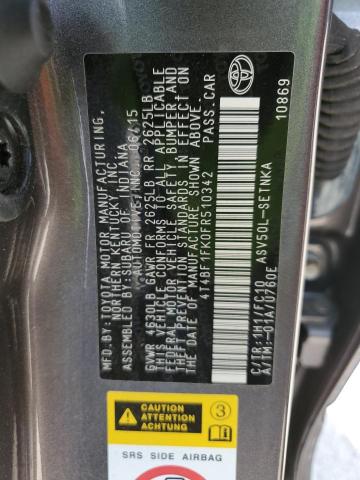 4T4BF1FK0FR510342 - 2015 TOYOTA CAMRY LE  photo 10