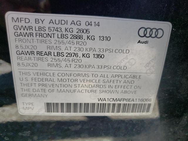 WA1CMAFP6EA116066 - 2014 AUDI Q5 TDI PRE BLACK photo 10