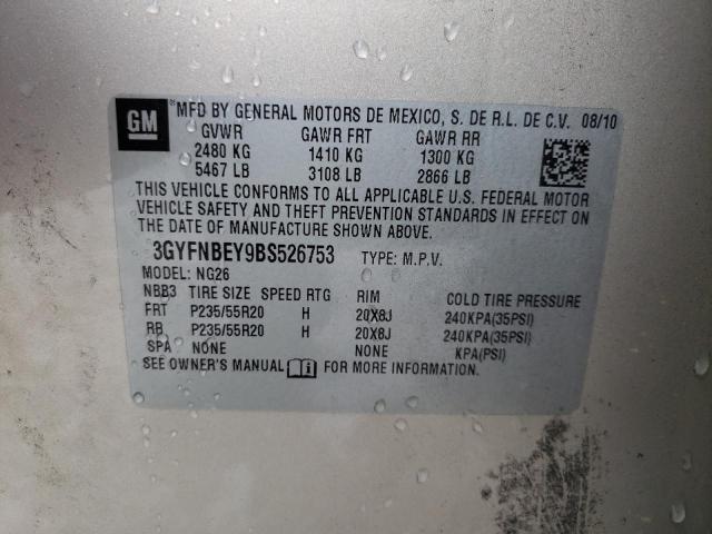 3GYFNBEY9BS526753 - 2011 CADILLAC SRX PERFOR 金色 照片 10