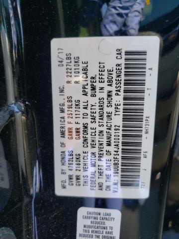 19UUB3F54JA000192 - 2018 ACURA TLX TECH BLACK photo 10