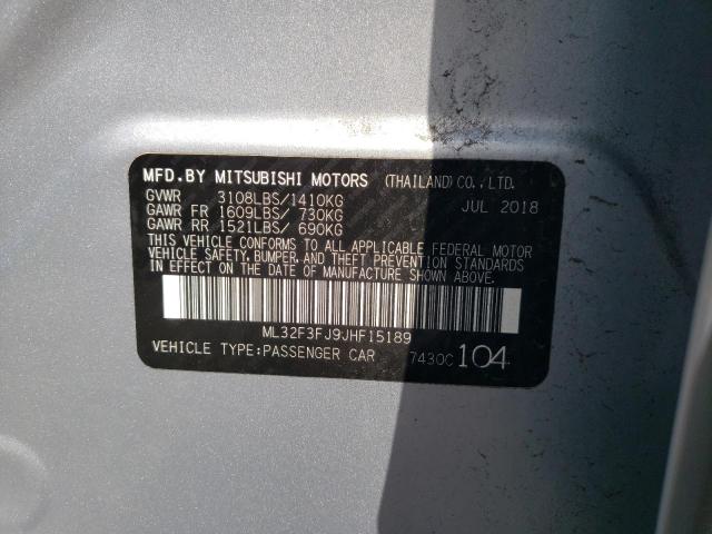 ML32F3FJ9JHF15189 - 2018 MITSUBISHI MIRAGE G4 BLUE photo 10