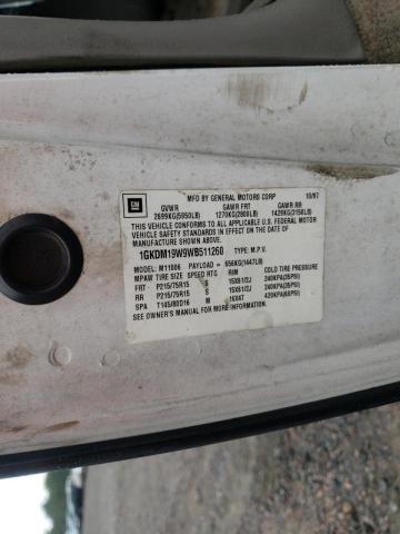 1GKDM19W9WB511260 - 1998 GMC SAFARI XT  photo 10