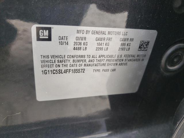 1G11C5SL4FF185572 - 2015 CHEVROLET MALIBU 1LT შავი ფოტო 10