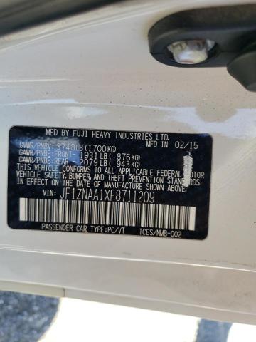 JF1ZNAA1XF8711209 - 2015 TOYOTA SCION FR-S WHITE photo 10