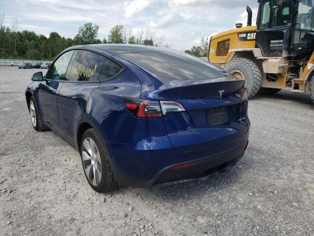 5YJYGDEE7MF196035 - 2021 TESLA MODEL Y Bleu photo 3