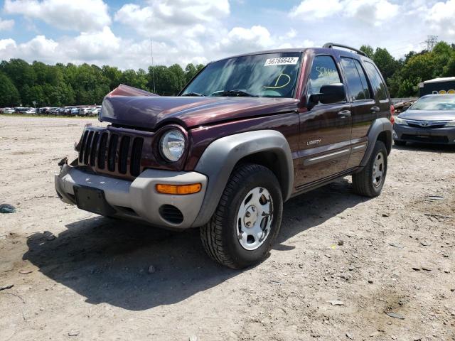 1J4GL48K74W272190 - 2004 JEEP LIBERTY SP BROWN photo 2