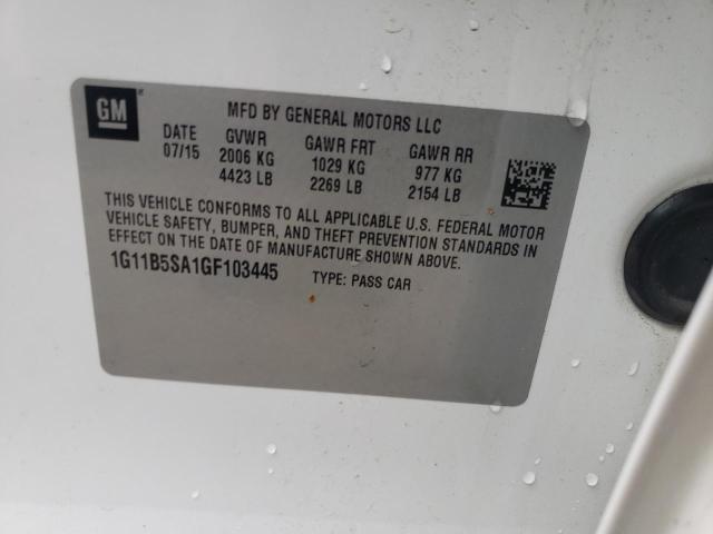 1G11B5SA1GF103445 - 2016 CHEVROLET MALIBU LIM 白色 照片 10