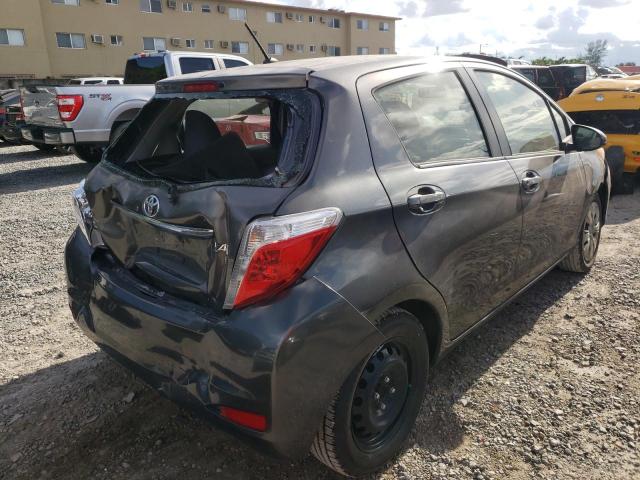 JTDKTUD36DD566884 - 2013 TOYOTA YARIS GRAY photo 4