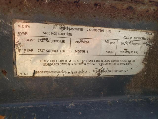 1B9DT12276G657110 - 2006 UTILITY TRAILER Մոխրագույն լուսանկար 10