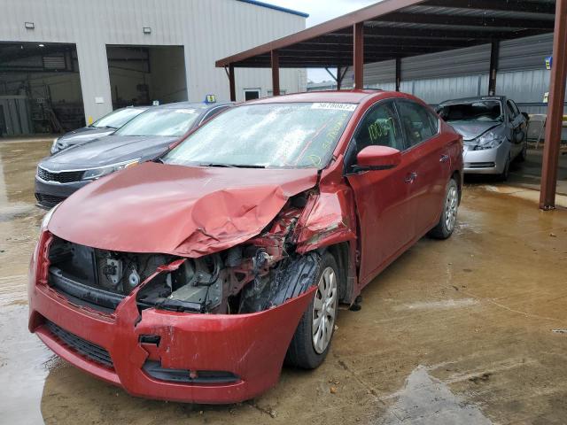 3N1AB7APXFY380078 - 2015 NISSAN SENTRA S MAROON photo 2