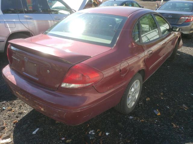 1FAFP53204A190971 - 2004 FORD TAURUS BURGUNDY photo 4