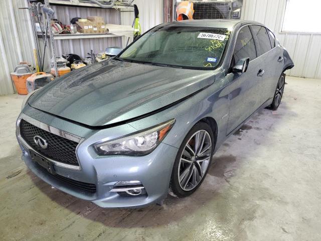 JN1AV7AP9HM890015 - 2017 INFINITI Q50 HYBRID BLUE photo 2