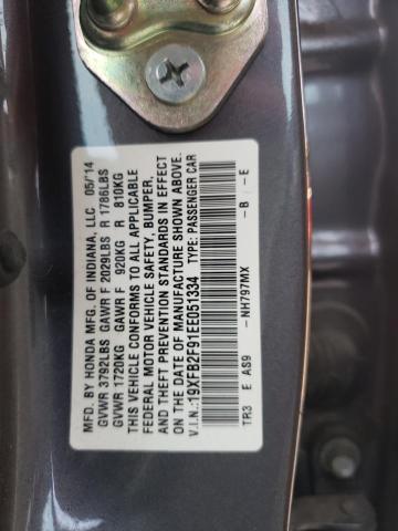 19XFB2F91EE051334 - 2014 HONDA CIVIC EXL  foto 10