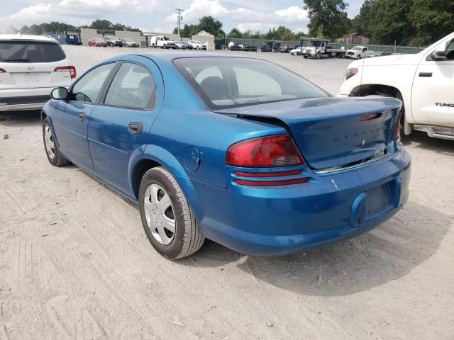 1B3AL36T94N385826 - 2004 DODGE STRATUS SE BLUE photo 3