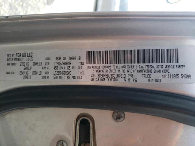 3C6UR5DL3GG187613 - 2016 RAM 2500 SLT 银色 照片 10