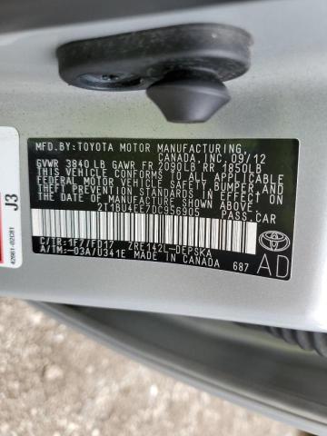 2T1BU4EE7DC956905 - 2013 TOYOTA COROLLA BASE  照片 10