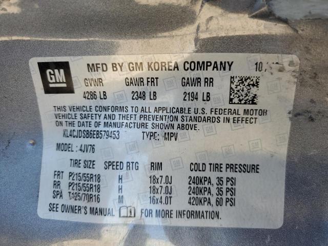 KL4CJDSB6EB579453 - 2014 BUICK ENCORE PRE SILVER photo 10