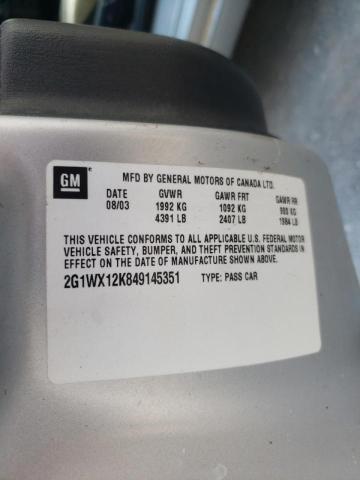 2G1WX12K849145351 - 2004 CHEVROLET MONTE CARLO SS  ფოტო 10