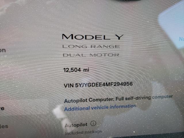 5YJYGDEE4MF294956 - 2021 TESLA MODEL Y Синий фото 8