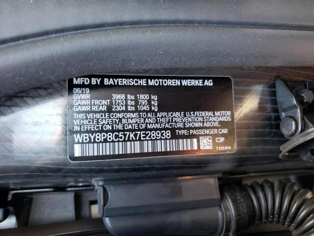 WBY8P8C57K7E28938 - 2019 BMW I3 S REX CHARCOAL photo 10