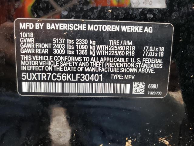 5UXTR7C56KLF30401 - 2019 BMW X3 SDRIVE30I  photo 10