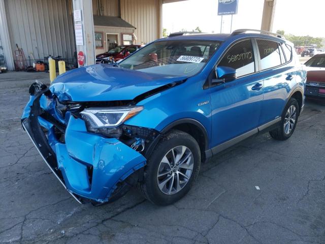 JTMRJREV3HD135068 - 2017 TOYOTA RAV4 HV LE BLUE photo 2