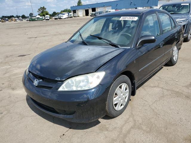 2HGES16395H571336 - 2005 HONDA CIVIC DX V BLUE photo 2