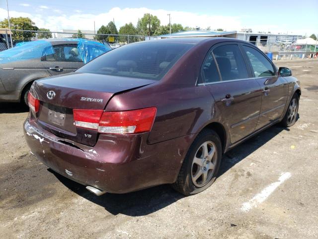 5NPEU46F26H047720 - 2006 HYUNDAI SONATA GLS MAROON photo 4