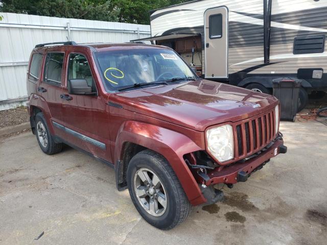 1J8GN28K38W233700 - 2008 JEEP LIBERTY SP BURGUNDY photo 1