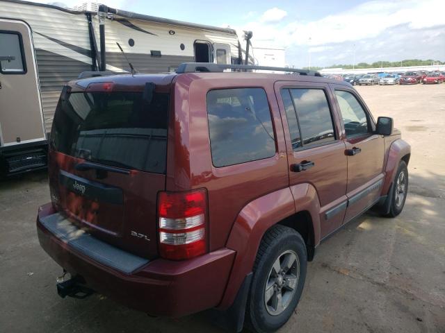 1J8GN28K38W233700 - 2008 JEEP LIBERTY SP BURGUNDY photo 4