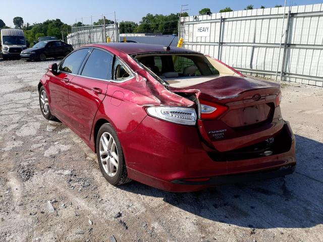 1FA6P0HD4G5116883 - 2016 FORD FUSION SE RED photo 3