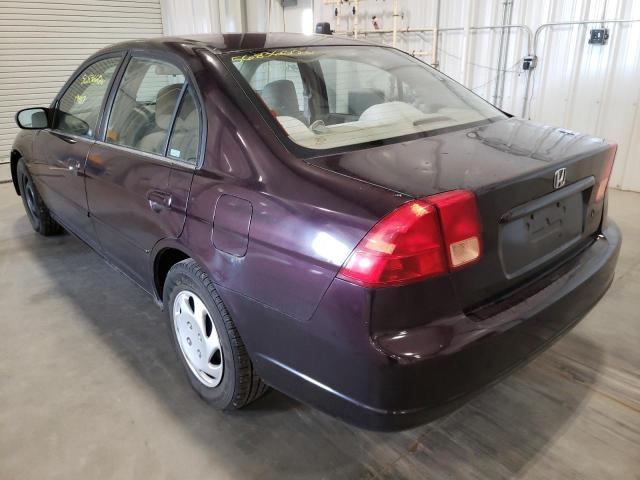 1HGES16571L054440 - 2001 HONDA CIVIC LX PURPLE photo 3