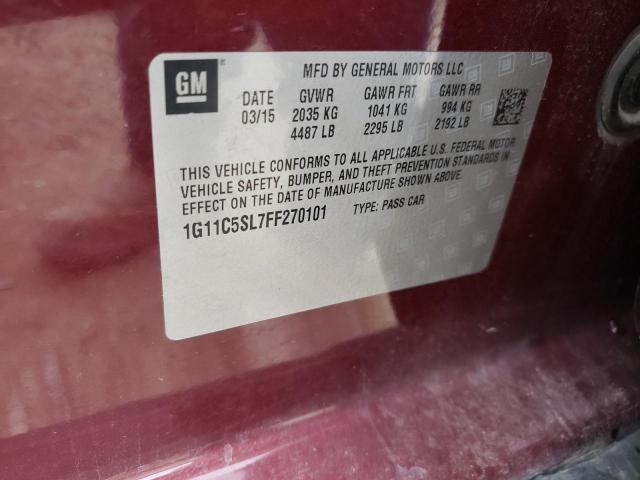 1G11C5SL7FF270101 - 2015 CHEVROLET MALIBU 1LT 栗色 照片 10