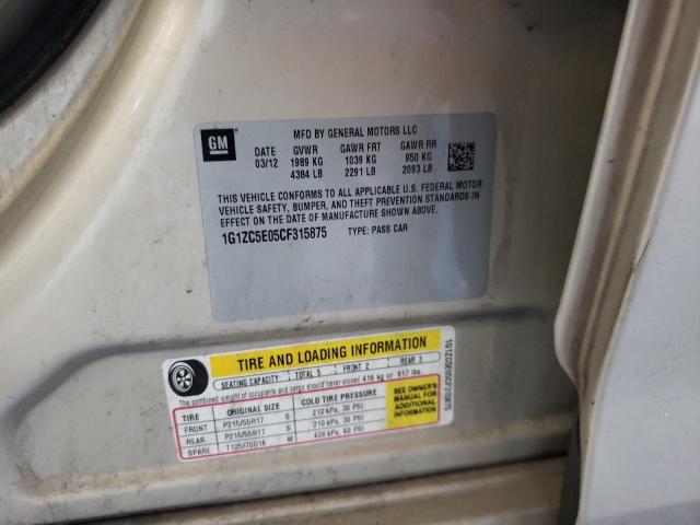 1G1ZC5E05CF315875 - 2012 CHEVROLET MALIBU 1LT თაფლისფერი ფოტო 10