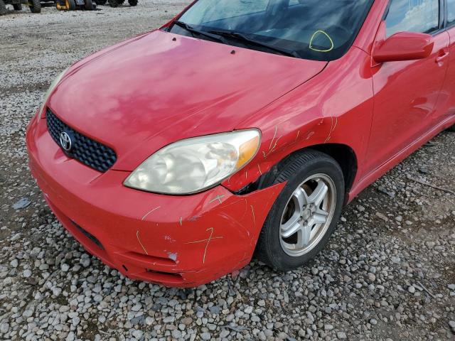 2T1KR32E13C093789 - 2003 TOYOTA MATRIX RED photo 9