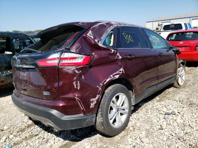 2FMPK4J94LBB18550 - 2020 FORD EDGE SEL BURGUNDY photo 4