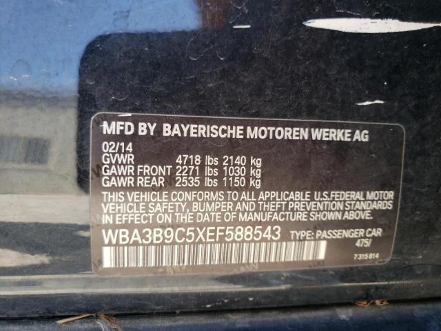 WBA3B9C5XEF588543 - 2014 BMW 335 XI BLACK photo 10