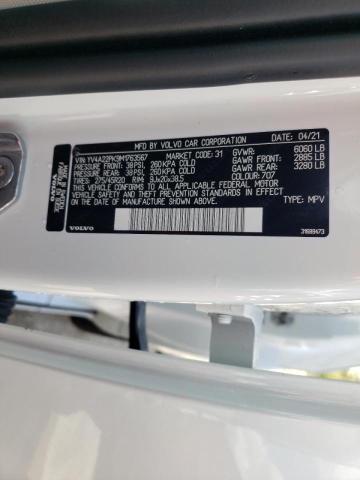 YV4A22PK9M1763567 - 2021 VOLVO XC90 T6 MO WHITE photo 10